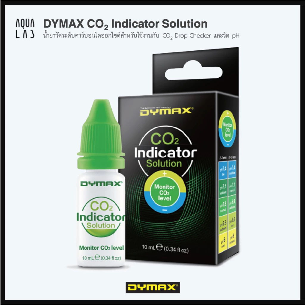 DYMAX CO2 Indicator Solution น้ำยาวัดระดับคาร์บอนไดออกไซด์สำหรับใช้งานกับ CO2 Drop Checker และวัด pH